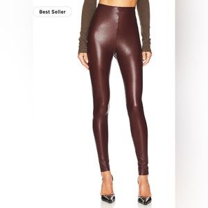 Faux Leather commando Legging in Oxblood ( burgundy) size Small